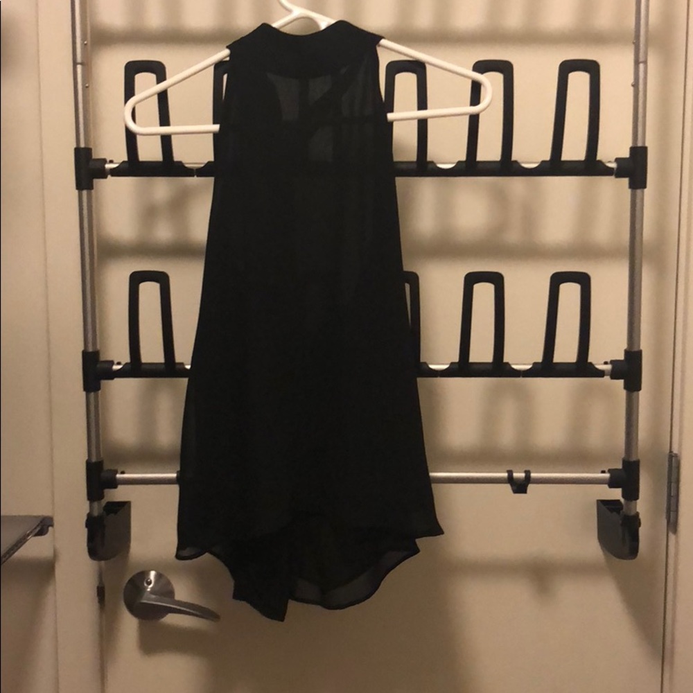 High neck black tank